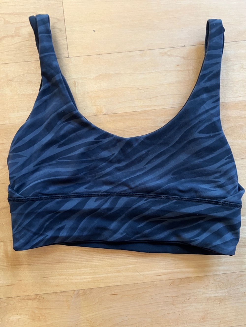 lululemon athletica Black Zebra-Print reversible Scoopback Sports Bra